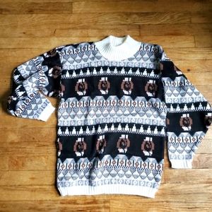 Vintage 80s Croquet Club Ugly Grandpa Sweater Size Small
